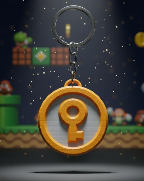 Key Coin Keychain - Super Mario 64 Castle Item - Super Mario - Ready to Print