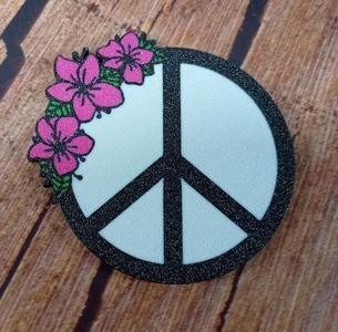 🌸 Peace Symbol Magnet with Floral Design – 3D Print File 🌸