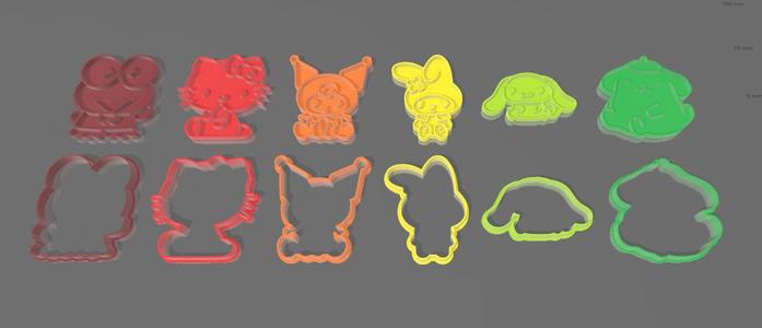 Sanrio Cookie Cutters - Set of 6 Kawaii Characters