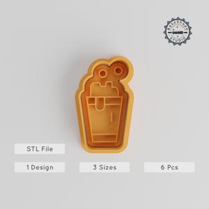 Drink Shape Cutter & Stamp, Cookie & Fondant Tool, Set of 6, Small/Medium/Large Sizes