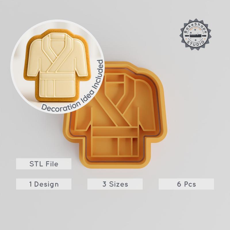 Coat Shape Cutter & Stamp, Perfect for Cookies & Fondant, 6-Piece Set, Sizes S/M/L