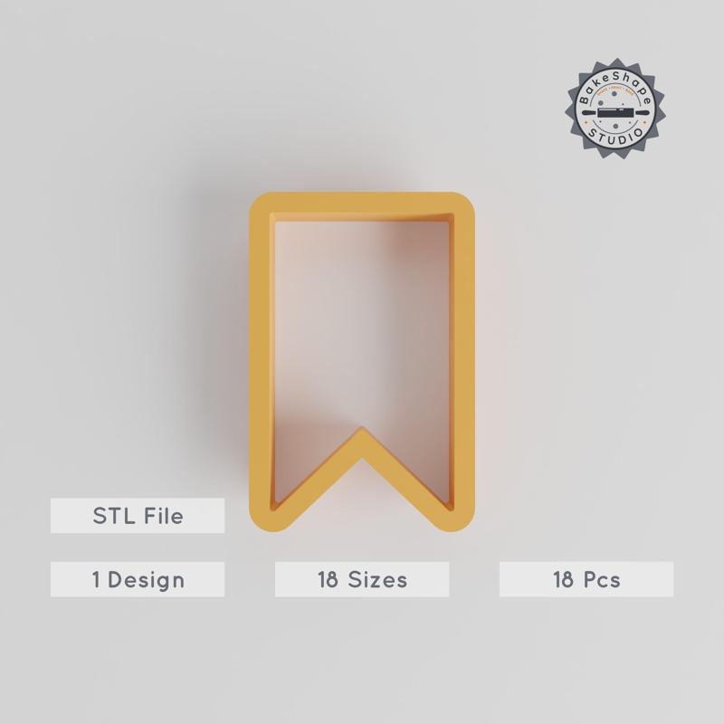 Bookmark Shape Cutter Set, 0.75"-5", Cookie & Fondant Tag, Label, Marker & Identifier STL Collection