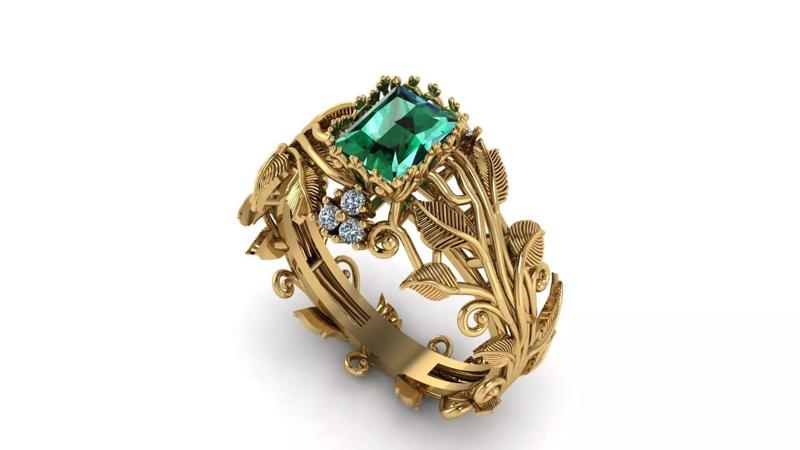 Ai Concept leaves ring