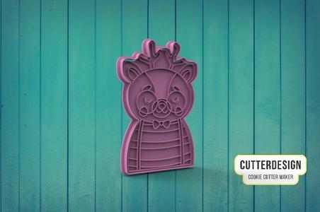 Cute Deer With Glasses Cookie Cutter