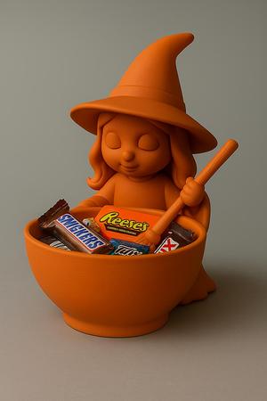 Cute Witch Halloween Candy Bowl