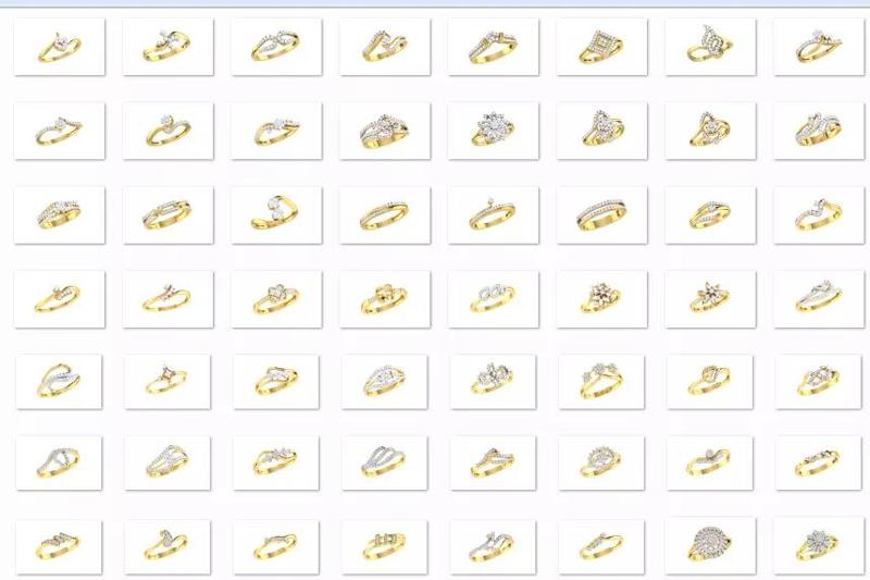 58 Women Ring 3dm render detail bulk collection