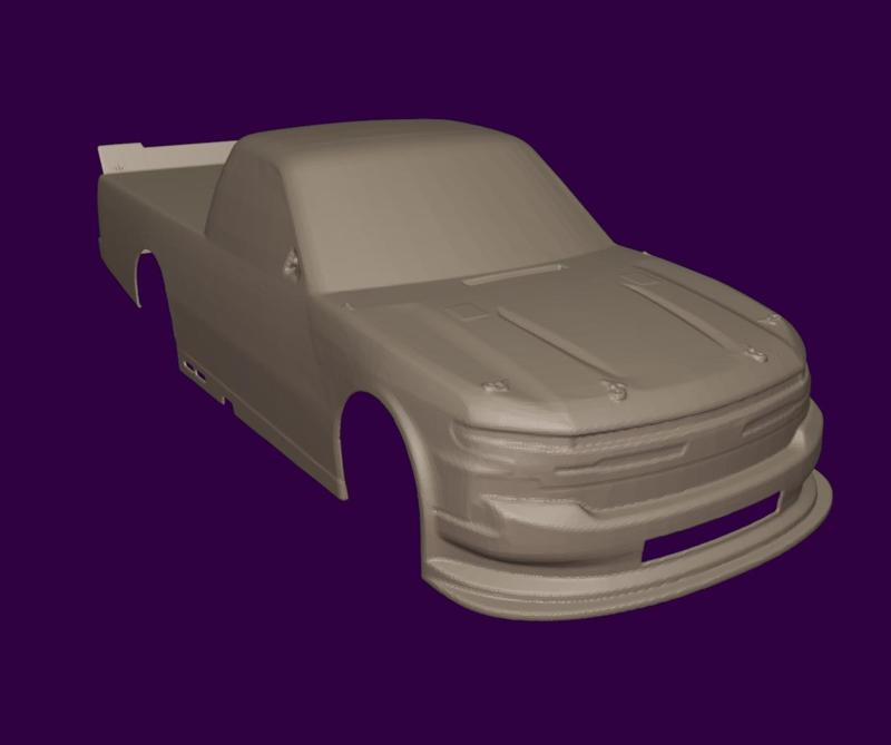 RC BODY NASCAR TRUCK SILVERADO CHEVROLET 3D STL PRInt