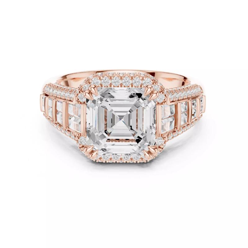 3CT Asscher Cut and Baguette Cut Wedding Ring 3DM STL Video