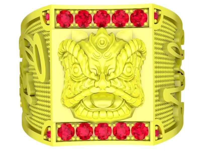 A4749 Chinese Unicorn Men Ring