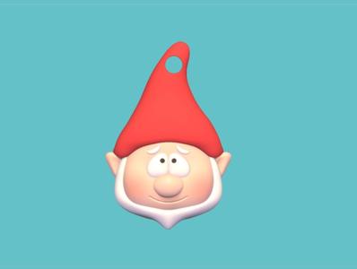 Gnome Head Keychain