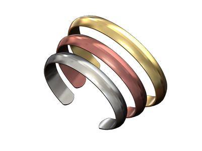 Simple wide chamfred sides cuff bracelets 3D print model