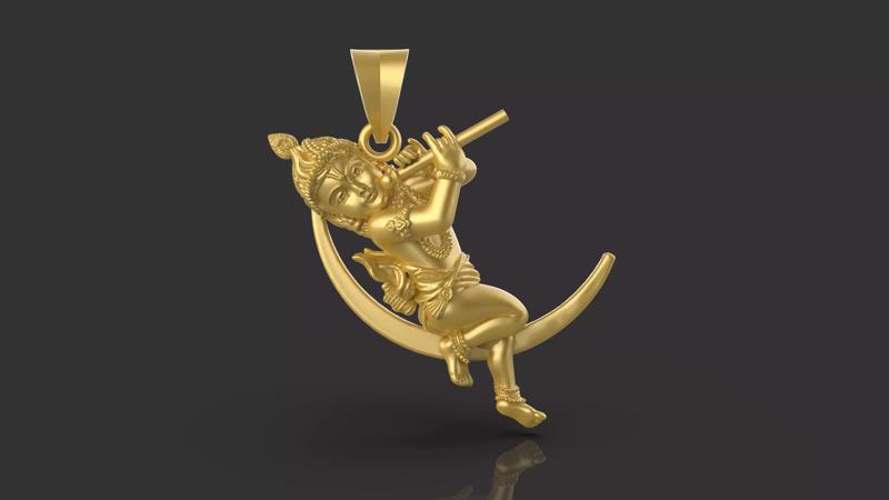 Moon Krishna Pendant - 0048
