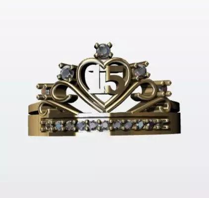 anillo de 15 de corona MODELO 3D