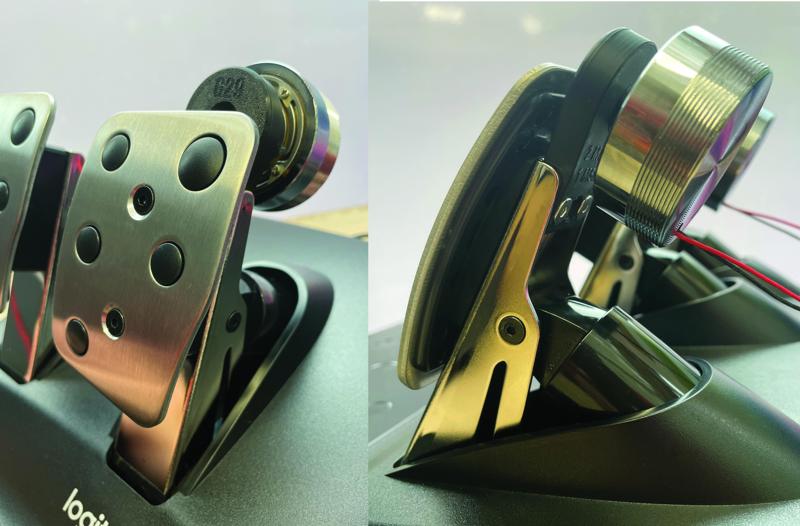 50mm Bass shaker transducer mount for Logitech Pedals