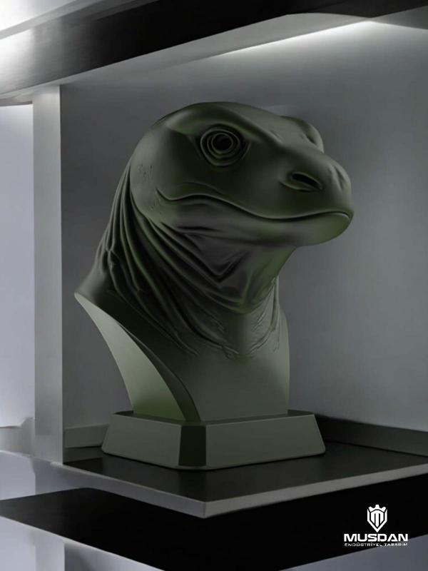 Stylized Herbivorous Dinosaur Bust 3D Printable Creature Sculpture