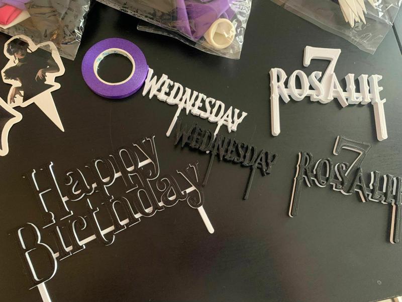 Wednesday Cake and Cupcake Topper for Birthdays