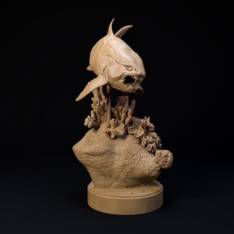 Dunkleosteus swimming 1-35 scale pre-supported prehistoric fish