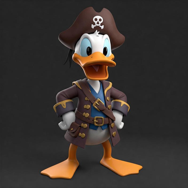 Donald Pirate - 3D Printable Model | Swashbuckling Cartoon Figure