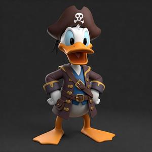 Donald Pirate - 3D Printable Model | Swashbuckling Cartoon Figure