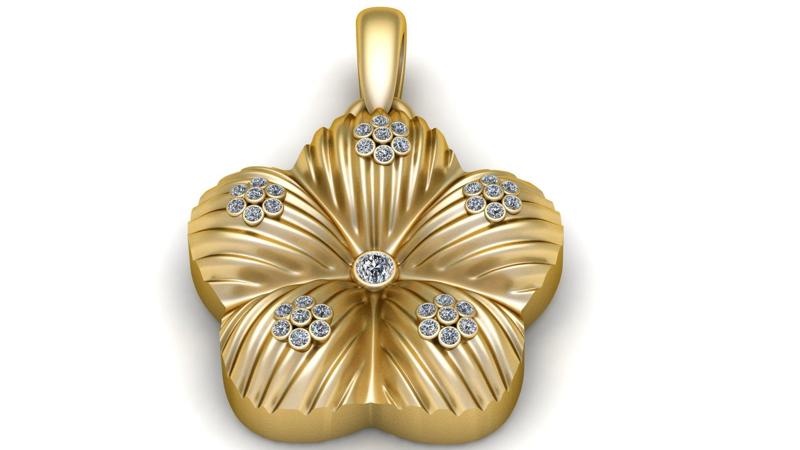 FLOWER SILVER PENDANT 3D PRINTABLE MODEL