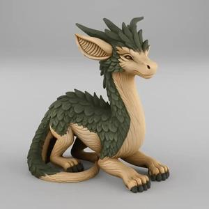 Cute Baby Dragon Sculpture STL 3D Print Model