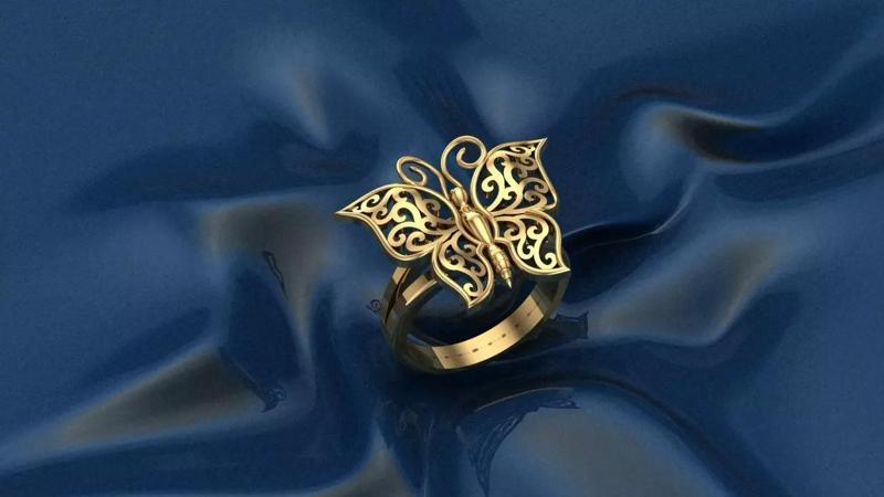 butterfly women ring 3D print model