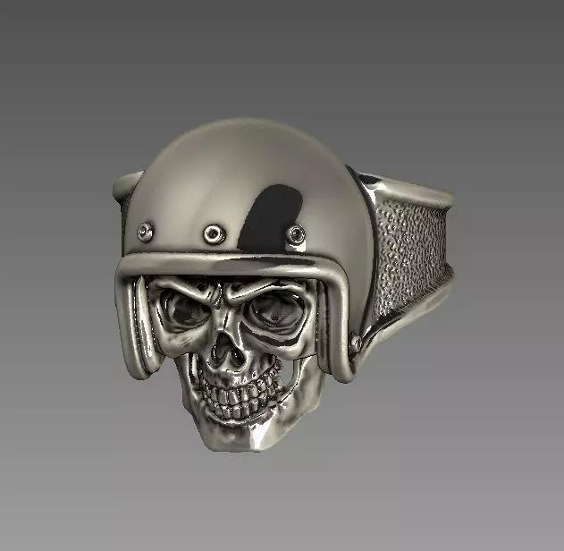 Biker skull ring