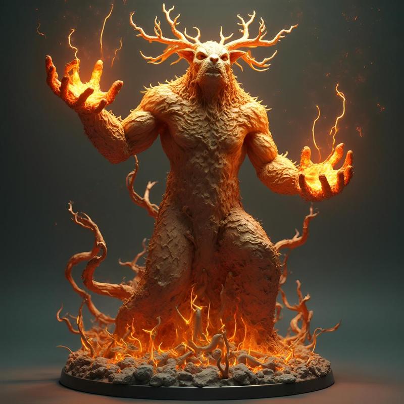 Fiery Antlered Beast (28-32mm)