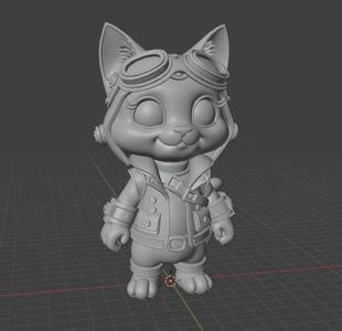 Steampunk Cat STL – RPG Miniature, Tabletop Figure & Decorative Collectible