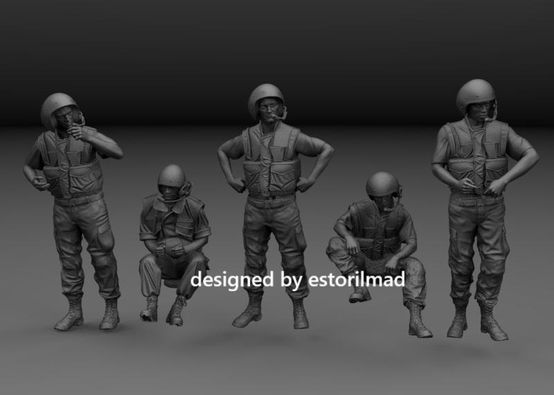 PACK 5 US SOLDIERS TANK CREW VIETNAM