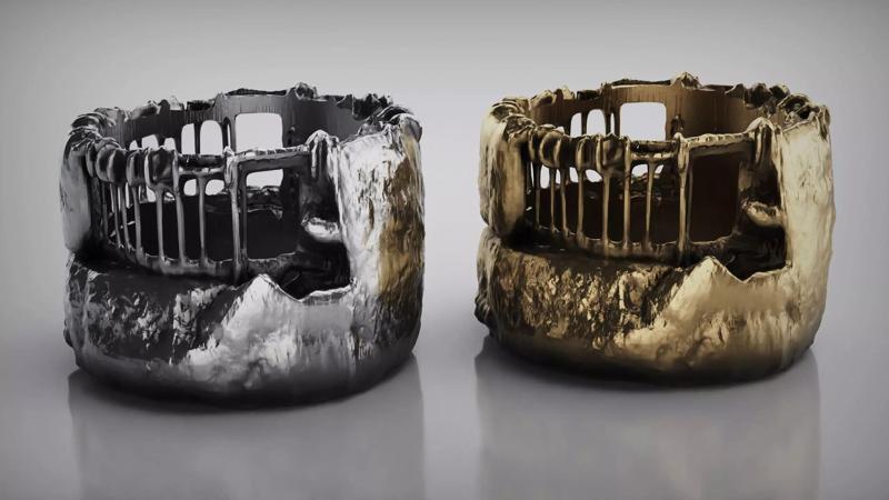 Concrete Ring - Column Ring - Rebar Ring - Silver Ring