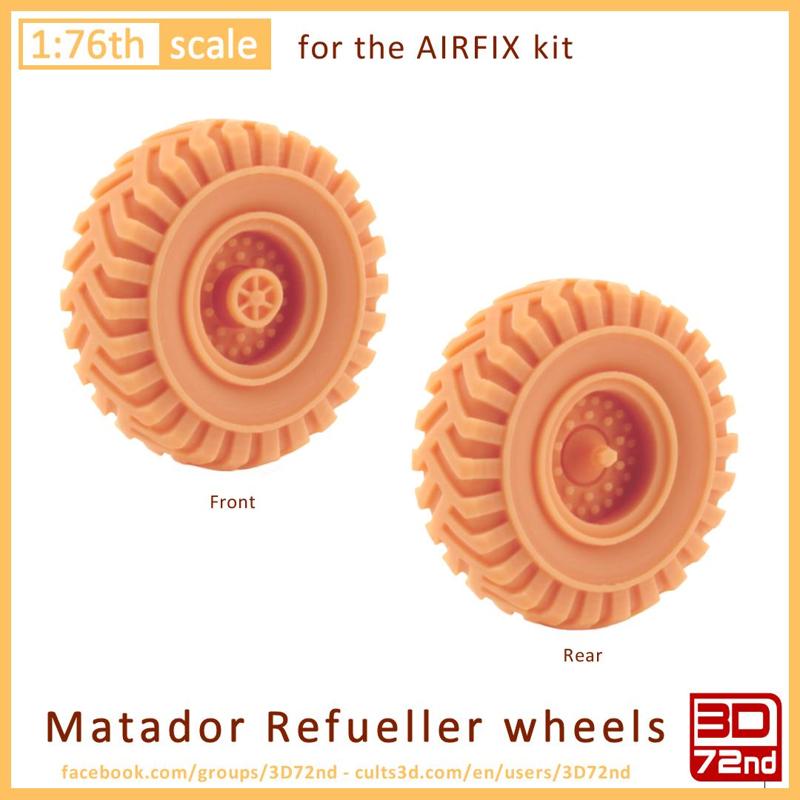 3D72ND - 1/76TH SCALE MATADOR REFUELLER WHEELS
