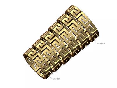 Chunky roman greek key pattern band US sizes 6to11