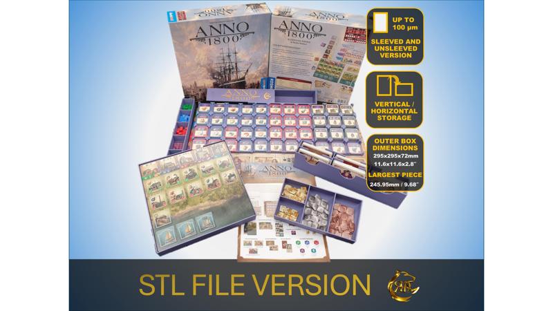 ANNO 1800 The Board Game Organizer, ANNO 1800 Insert, Premium Storage Solution for games - STL file for 3d printing