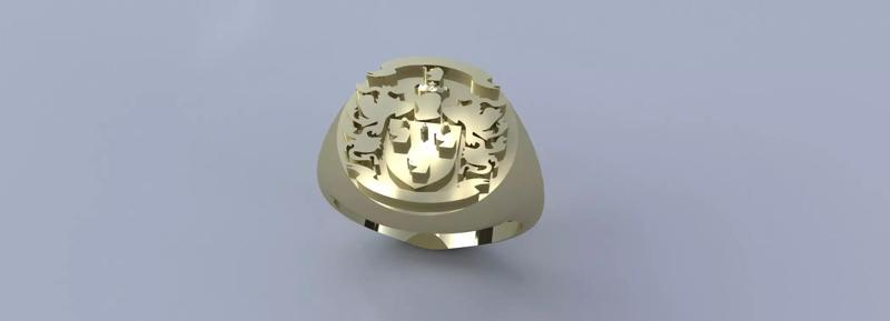 Coat of Arms Ring Size 10 Gold Silver Platinum Jewelry