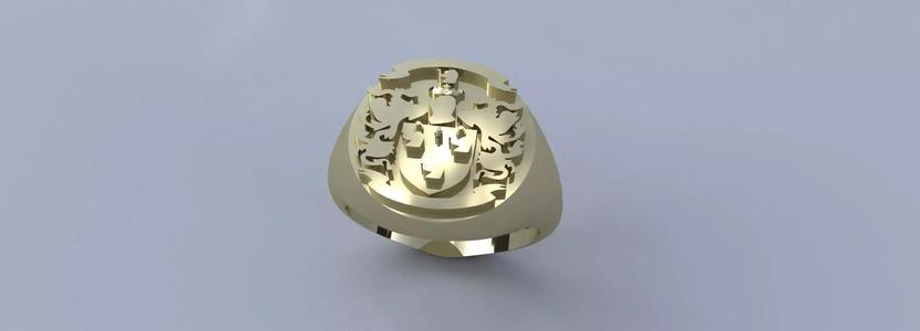 Coat of Arms Ring Size 10 Gold Silver Platinum Jewelry