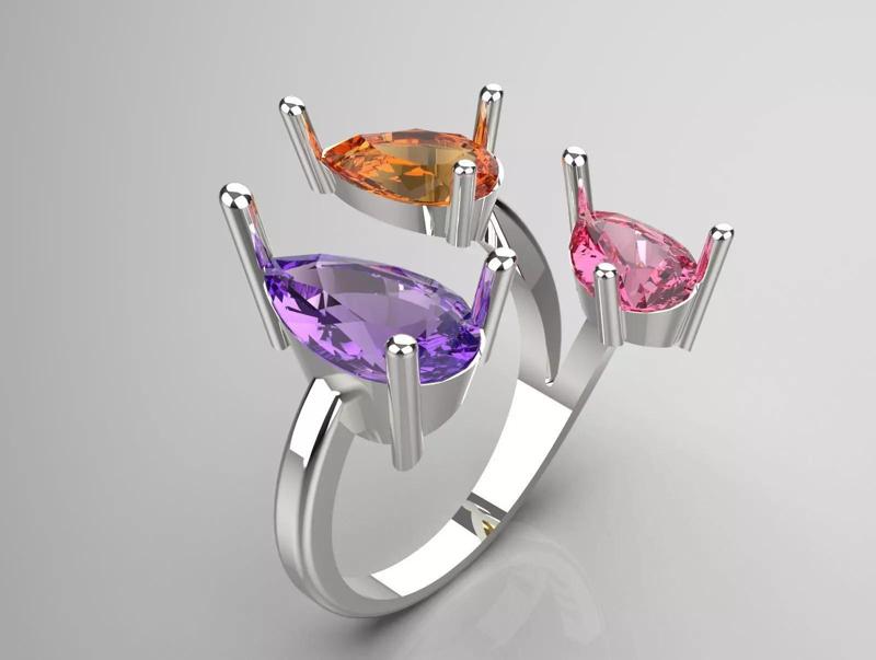 colorful gemstone gold ring jr00125