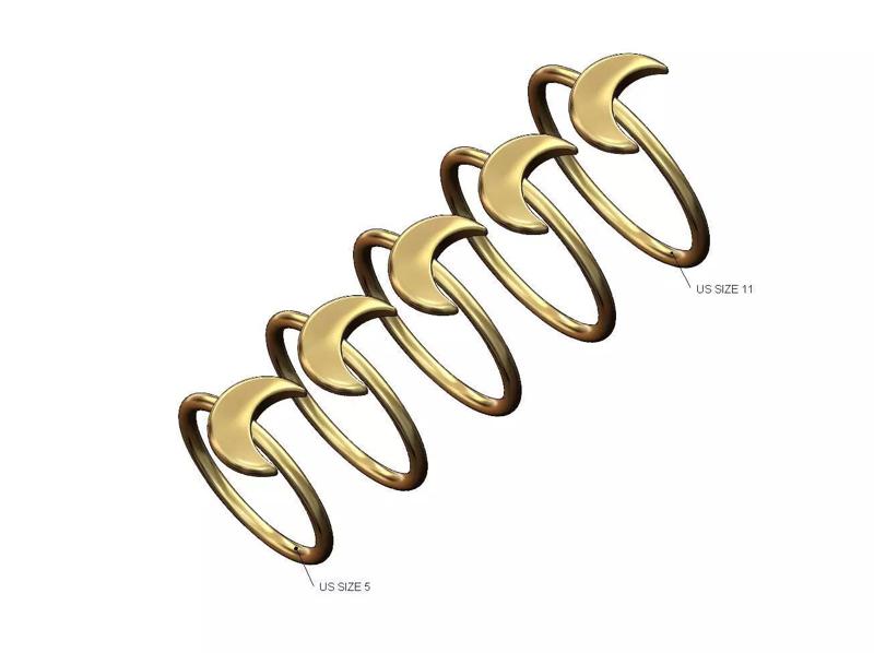 Crescent moon band US sizes 5to9