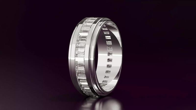 channel set baguette straight eternity band N13 54EU size