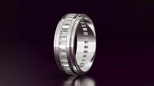channel set baguette straight eternity band N13 54EU size