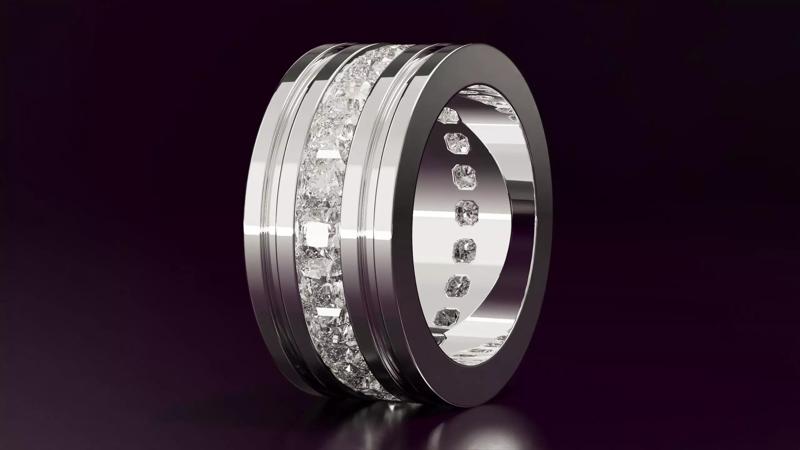 Channel Set Radiant Square Eternity Ring N06 3036CT EU54