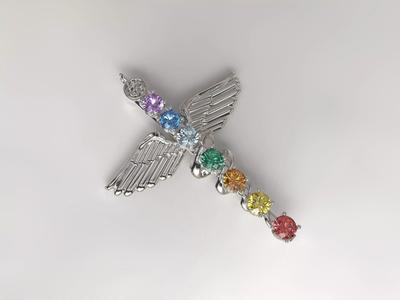 Chakra Snake and Wings Pendant
