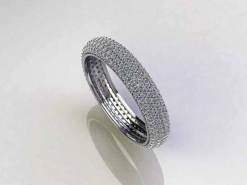 Eternity ring with pave diamonds