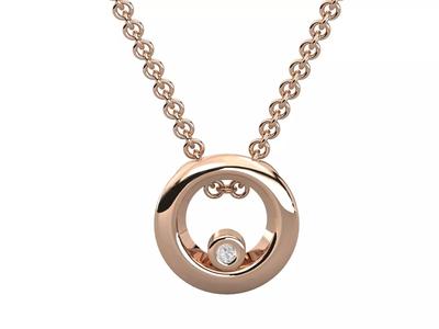 Round Circle Diamond Necklace Pendant Jewelry