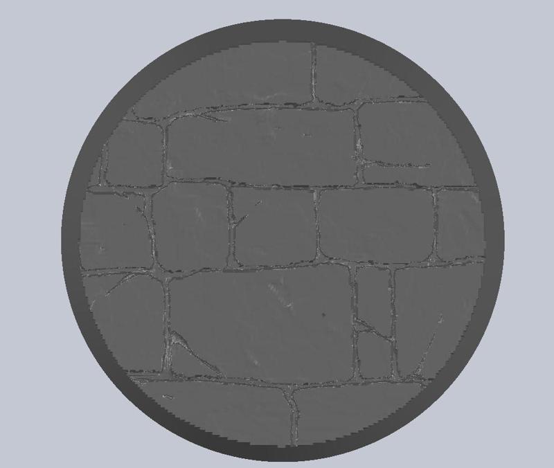 Round base 25mm cobblestone/stone