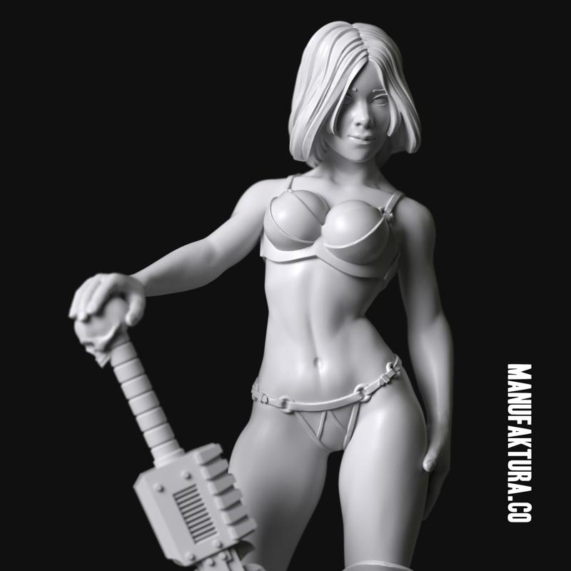 Dom Series 01c - Sexy Commissar Girl with Chainsaw Sword
