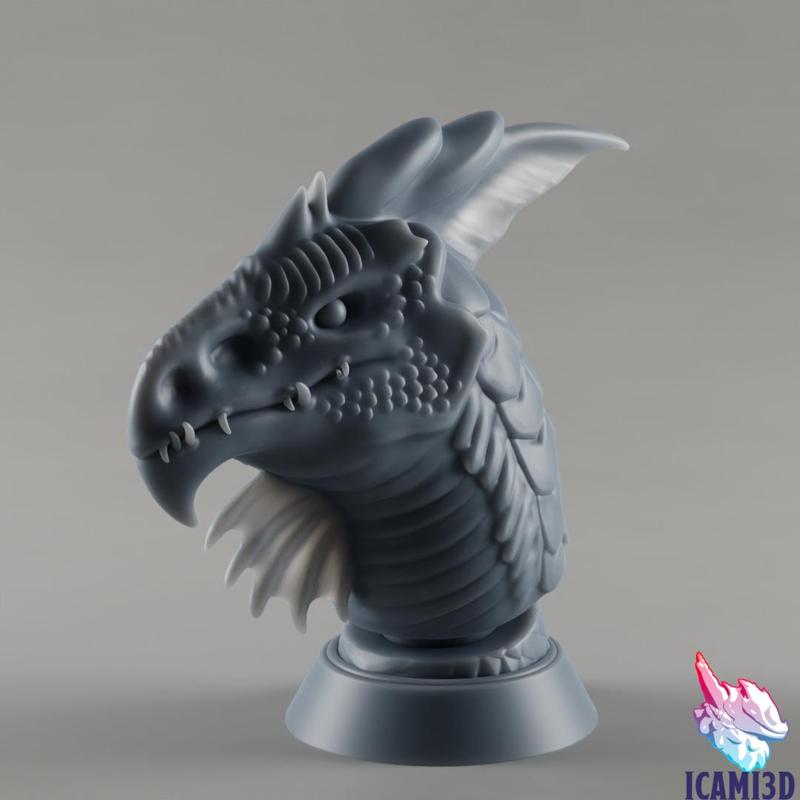 White dragon bust