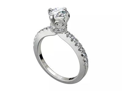 Engagement Ring Solitaire Model  Ready For 3D Printing -CC91