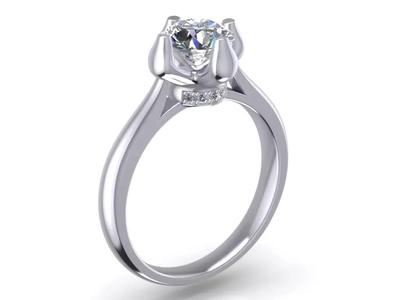 Engagement Ring  STL File Format ready For 3D Printing - CC60