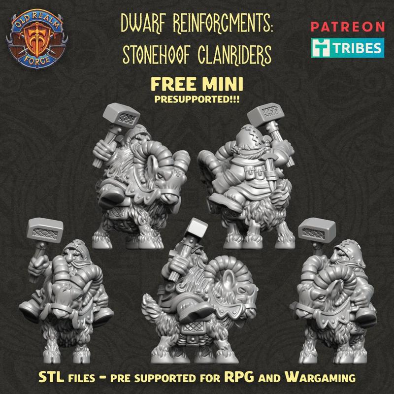 FREE Stonehoof Clanrider (goat riders) - Presupported!